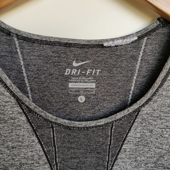Nike Dri-Fit Long Sleeve Top Gray with Thumbholes - Picture 8 of 8